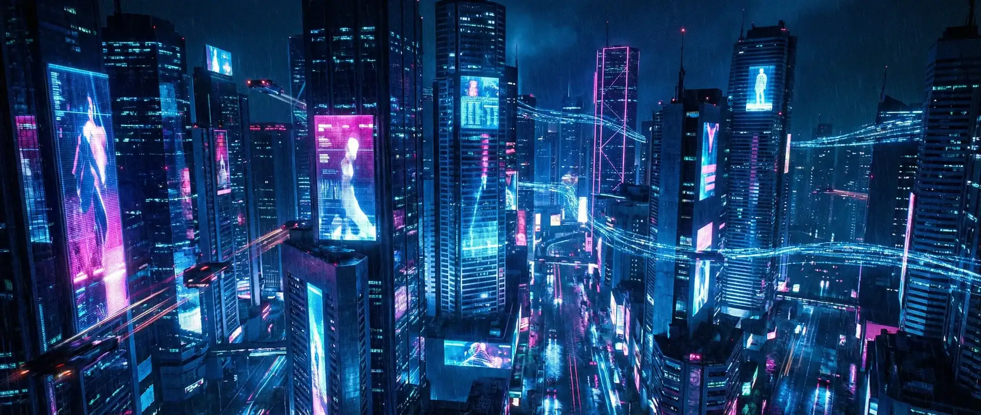 盛世棋牌 赛博不夜城全景 - 蓝图都市夜景